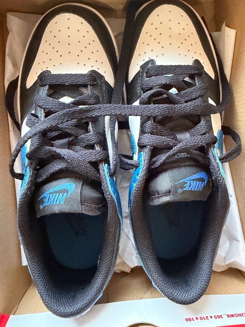 Nike Low-Top Sneakers in Black, Cream and Blue